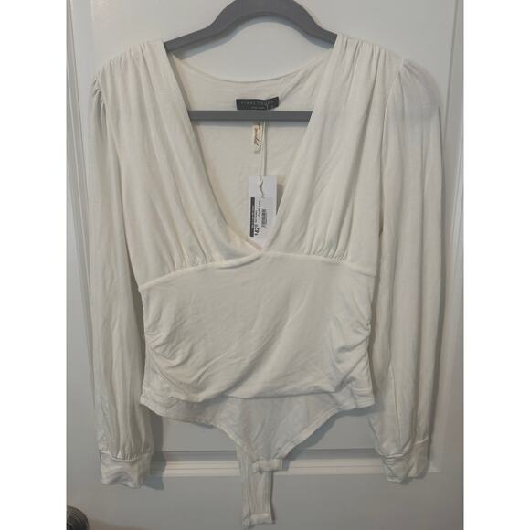 NWT FINAL TOUCH long sleeve white bodysuit-M - Picture 1 of 3